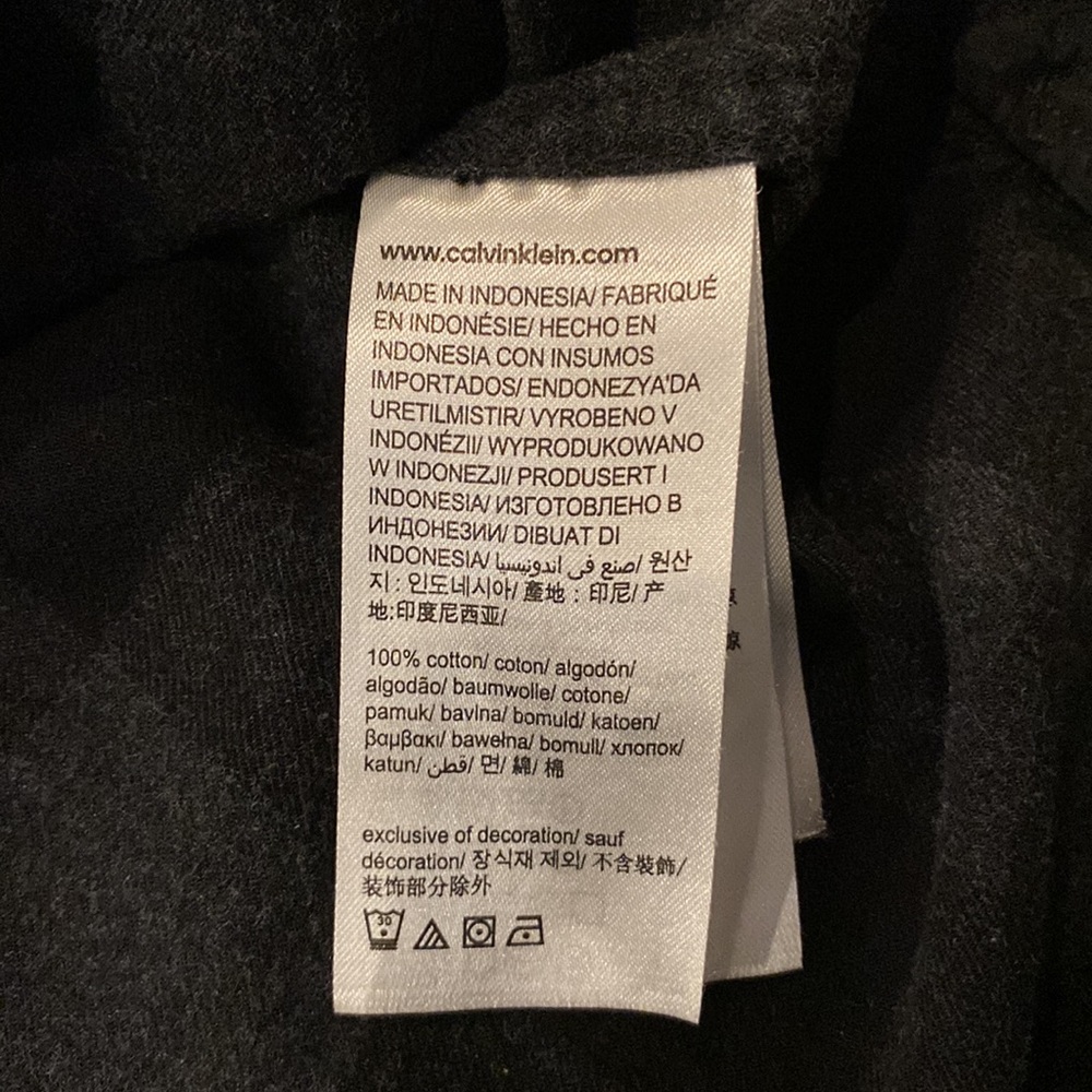 Charcoal & Black Plaid Shirt Mens Large - Picture 5 of 6